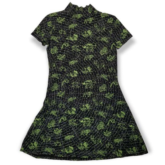 Dolls Kill Horoscopez Constellation Mini Dress Short Sleeve Mock Neck Zodiac - Picture 5 of 9